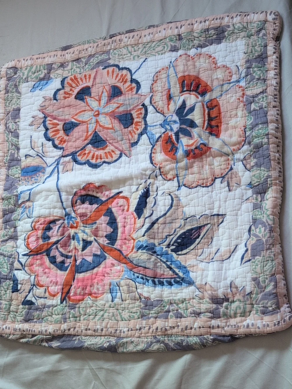 Anthropologie Brynne Floral Quilted Euro Shams X2 EUC